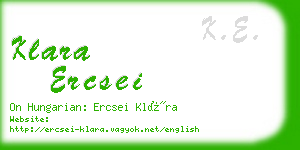 klara ercsei business card